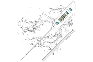 BOMATA Waterproof IPX7 Thermometer for Water, Liquid, Candle and Cooking. Instant Read Food Thermometer with Long Probe for Cooking, BBQ! T101 White…