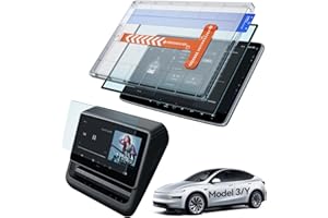 LANTU 2 pellicole protettive per Tesla Model Y 2025 e Model 3 2024 – 2025 Opaco, antiriflesso 15,4" e 8", display posteriore 9H, in vetro temperato con kit di installazione Tesla Juniper Highland