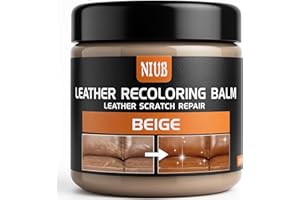 NIUB Leder Reparatur Set, Lederfarbe Autositze, Lederreparatur Creme, Auto Leder Reparatur Set, Leder Auffrischen, Färben, Flüssigleder & Lederfarbe, Beige