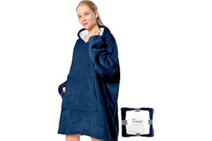 FOSANI Oversized Hooded Fleece Sherpa Blanket For Men, Women, Teenagers and Kids alike - One Size Fits All