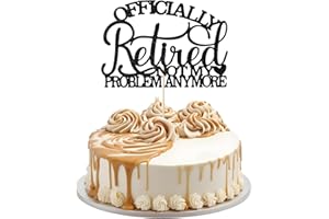 LLOUSSAK Happy Retirement Cake Toppers - Officially Retired Topper for Women & Men (1 Pack)