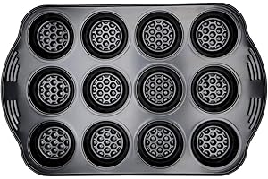 Prestige - Aerolift - Muffin Tins Non Stick 12 Cup - Non stick Bakeware - Cushion Base - Fridge Freezer and Dishwasher Safe - Carbon Steel - 41 x 27 x 4 cm