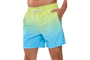 Decorie Costume Uomo Mare Pantaloncini Asciugatura Rapida Costume da Bagno Uomo con Taschino e Fodera Rete