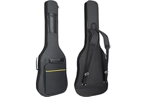 HOHIYO Étui pour Guitare électrique 0,27 Pouce Sac pour Guitare électrique 39 40 41 Pouces Sac à Dos imperméable avec Rembourrage épais (Electric Guitar Bag-Yellow Line)