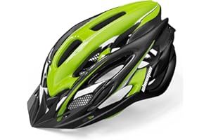 Shinmax Casque de vélo avec visière Amovible avec lumière LED, pour Homme et Femme, Casque de vélo léger et réglable pour VTT, vélo de Route, 57 à 62 cm