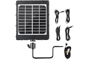 Folgtek Wildkamera 8000mAh Solarcharger Solarpanel 12V/1A, 9V/1.5A, 6V/2A Ausgang, Externer Eingang 5V/2A IP66 Wasserdicht Tragbar Outdoor Wiederaufladbar Stromversorgung