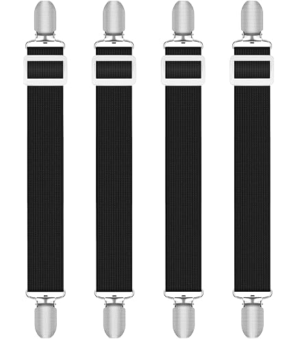 Bettlakenspanner 6-teilig – 4 Dreieck-Clips + 2 Gerade Gurte, Verstellbar Für Alle Matratzen Bis King Size