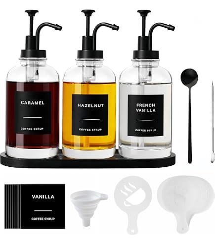 Produktbild von 2x 500 Ml Glasflasche Mit Pumpe – Sauce- & Sirupspender, Lebensmittelecht, Präzise 8 Ml Pro Hub