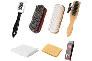 FEADBYT Wildlederbürste für Schuhe,7 Teiliges Wildleder Pflege Set, Vielseitig Einsetzbare Wildleder Schuhreiniger, Schuhbürsten Set, Wildleder Pflege Bürste, Für Rauleder, Nubuk, Wildleder und Veloursleder
