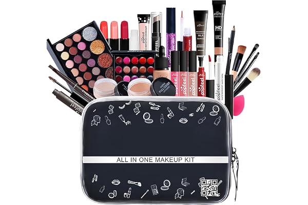 TEMU-SC 27 Pièces Cosmetics Professional Trousse de Maquillage, Makeup Gift Set avec Ombres Paupière, Rouge à Lèvre, Pinceaux, Bâton contour, Correcteur, Mascara