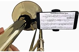 BEIIRLLA Marching Band Adjustable Low Brass Lyre Securely Mount Your Phone to Musical Instrument for Trombone,Mellophone,Flugelhorn,Marching Baritone for 0.78"-2.5" Round Pipe diameters Clamp.