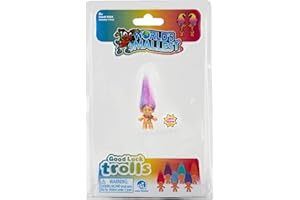 WORLDS SMALLEST World's Smallest Good Luck Trolls. Mini 1 inch Tall Toy Action Figure with an Extra 1.5 inches of Hair! Six Adorable Good Luck Trolls to Collect! Each Sold Seperately, Style Selected at Random