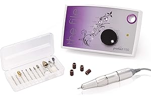 Promed the file 1130 Kit di frese elettrica professionale per manicure pedicure, 18 componenti, 30.000 r/min, Viola