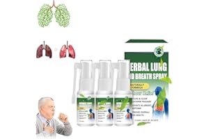ASHOPFUN Respiclean Kräuter-Lungen- und Atemspray, pflanzliches Lungenreinigungsspray, natürliche pflanzliche Lungenessenz, pflanzliches Lungenreinigungsspray, natürliches Kräuterspray zur Unterstützung der