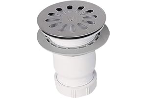 Wirquin SP411C Bonde de douche droite en plastique pour receveurs ø60, blanc et chromé