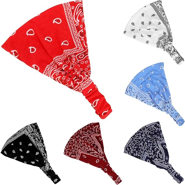 5er Set Dreieck Kopftücher - Elastische Bandanas Damen Multicolor