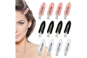 Jaimela Mollette Capelli Donna [12 Pezzi], Fermagli Per Capelli Senza Piega, Mollette Trucco Per Capelli Per Le Ragazze Le Donne Si Lavano Il Trucco E Styling Dei Capelli [Nero, Bianco, Rosa]