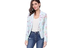 Allegra K Chaqueta Tipo Blazer Informal con Solapa De Muesca Y Manga Larga para Mujer