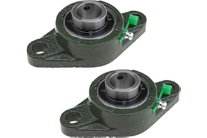 OTOTEC 2Pcs 30MM Bore Dia UCFL206 Outer Spherical Rhombic Flange Bearings With Oil Nozzle 2-Bolt Pillow Block Self-aligning For Machinery Conveying System