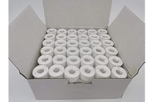 DOUBLELIN 144 bobine preavvolte misura A per macchine da cucire/ricamo domestiche, adatte con macchine da ricamo Brother, lato in plastica, taglia A, classe 15, 15J, SA156, 100% poliestere, 60S/2 100 m