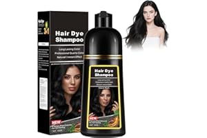 SATHYCHANPY Shampoo colorante nero,3 in 1 shampoo tintura capelli istantanea, Shampoo Colorante Nero per Donna Uomo, Colorante Capelli Istantaneo, Hair Color - Naturale Colore-500ML