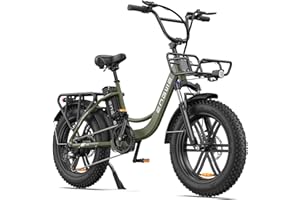 ENGWE Electric Bike for Adults, 20" Fat Tire Step-Through E-Bike for Women - 48V 13A Battery - Shimano 7-Speed - Dual Shock Absorber - Ideal for Commuting & Off-Road Excursions