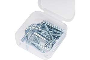 SUKUDON Schraubhaken gerade verzinkt Winkelhaken für Bilder Möbel Schränken Wandregalen Wandhaken 18 Stück-I