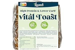 ‎LOCAWO Locawo High Protein & Low Carb Vital Toastbrot | Eiweißbrot | Voller Weizengeschmack | Vegan | ideal für eine eiweißreiche, kalorien- und zuckerreduzierte Ernährung