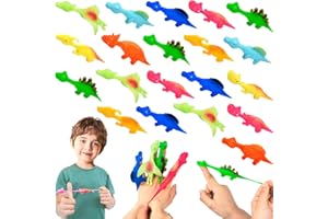 Jadyon 20 Stück Schleuder Dinosaurier Spielzeug, Slingshot Dinosaur Finger Toys, Schleuder Dinosaurier Fingerspiel, Lustige Fliegende Dinosaurier Schleuder Spielzeug für Kinder.