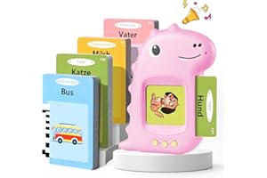 VISATOR Mówiące karty flash dla małych dzieci w wieku 2-, 3, 4, 5, 6 lat, materiały edukacyjne, zabawki sensoryczne dla autyzmu, edukacyjne zabawki Montessori, z 224 słowami, interaktywne prezenty dla dzieci