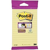 Post-it 6845 SLY Super Sticky Notes 102 x 152 mm, Liniert, 1 Block of 45 Blatt, Yellow
