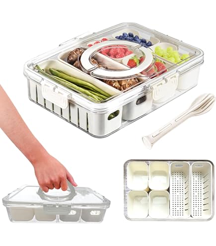 Boîte Rangement Frigo 8 Compartiments - Égouttoir Et Timer Intégré - Sans BPA