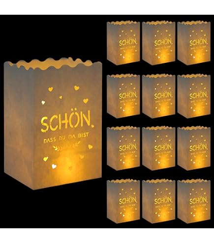 10 Lichttüten Herz-Design - Windlichter Aus Papier Für Hochzeit, Geburtstag, Deko Innen & Außen