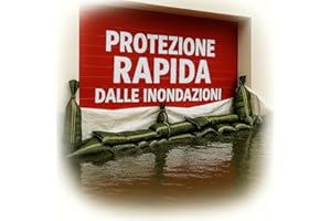 Folienkönig® Kit Protezione Inondazioni: 20 Sacchi di Sabbia + 1 Telo impermeabile 2×4 m, Barriera Antiallagamento per Garage, Porta di Casa, Cantina, Pozzetto, Installazione Rapida