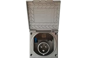 DCP QUALITY CEE Steckdose für Wohnmobil Caravan bzw. Wohnwagen * Farbe: Silber * Einbaustecker Einbausteckdose Stromanschluss Einspeisungsstecker Einspeisungssteckdose Anschlussdose