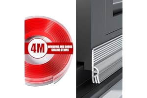 Veki Burlete Ventana Corredera Autoadhesiva, Tira de Sellado para Ventana Antipolvo, Cinta de Sellado de Ventanas Impermeable, Junta de Ventanas TPE para Anti Frío, Aislante, Ruido (Transparente, 4m)