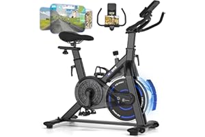 Velo d Appartement, CHAOKE Vélo d'appartement Silencieux avec Résistance Magnétique Réglable, Vélo d'exercice d'intérieur avec App et écran LCD, Pour Entraînement Cardio, Capacité 150KG