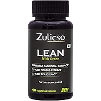 Zulicso Lean Natural Garcinia Cambogia, Green Coffee and Green Tea Extract - 90 Capsules