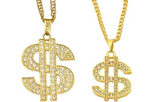 CVFRTT 2 guldhalsband, personligt dollarhalsband, hängande halsbandsdekoration, unisex, modesmycken