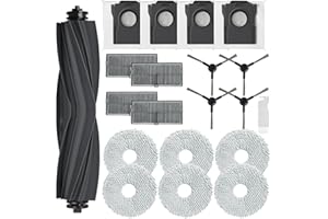 Cleptorize Accessoires de Rechange pour Dreame L10s Pro Ultra Heat/ L10s Ultra Gen 2, Kit pour Dreame X30 Ultra, 1 Brosse Principale, 4 Filtres, 4 Brosses Latérales, 4 Sacs à Poussière, 6 Serpillières