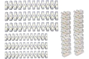 DIVONO Electrical Connector Blocks,8PCS Electrical Terminal Blocks,3A 5A 10A Terminal Block Strip,Durable Electrical Connector Blocks Kit,Clear double Row Design Connector Block