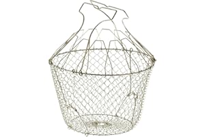 LA BONNE GRAINE - Panier à salade pliant avec raidisseurs - Inox - Rangement facile - Essorage délicat - Ø 22,5 cm