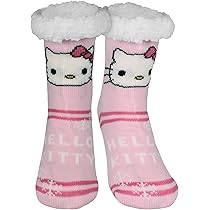 ONOMATO! Hello Kitty Sokken voor dames, 39-42, knuffelsokken, antislip, zacht materiaal, donkergrijze antislipsokken voor warme voeten, comfortabele pasvorm
