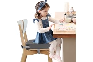 QGGTQG SitzerhöHung Stuhl Kind, PU Sitzerhöhung Zerlegbar Sitzerhöhung Kleinkind Tragbare Esszimmerstuhl ErhöHen Pad Rutschfeste StuhlerhöHung mit 2 Gurte Sicherheitsschnalle