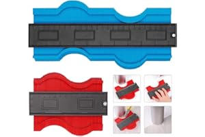 [2 Pack] Contour Gauge Duplicator [5 inch+10inch] Willingood Profile Measuring Tool Plastic Woodworking Shape Tracing Template Contour Copy Duplicator, Circular Frame Profile Gauge Ruled