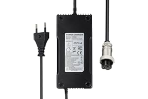 YZPOWER Chargeur de Vélo électrique 67,2V 4A, Chargeur De Batterie Au Lithium 16S 60V pour Vélo, Trottinette Électrique, E-Bike, Pedelec avec GX16 (1+3-) 3 Broches Connecteur, Chargeur 60 Volt