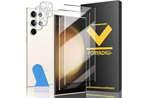 MKEKE 2+2 Stück Schutzfolie für Samsung Galaxy S23 Ultra Panzer Schutz Glas, 2 Folie und 2 Kamera Schutzglas, HD Clear, Fingerabdrucksensor Kompatible, 9H Härte folie für S23 Ultra