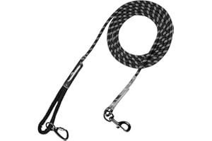 LOQATIDIS Correa del Perro de Nylon Reflectante, cómodo Deslizamiento Tejida Mango Gancho bloqueable Cuerda de Formación Camping Correa de Plomo para Perros Grandes Medianas pequeñas