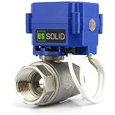 U.S. Solid 1" Motorized Valve 220V AC (85V-265V AC), 2 Way Stainless Steel Electric Ball Valve, 2 Cables, Automatic Return, N
