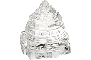 Jaipur Gems Sri Yantra Kristallquarz Shree Yantra-gesegnet & energetisiert für spirituelle Kräfte, korrigiert Vaastu Doshas (Ungleichgewicht), Reichtum & Wohlstand, Weiß, 21,50 g